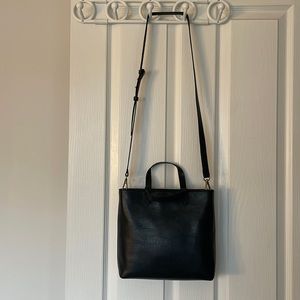 BNWT Madewell small zip top transport leather tote